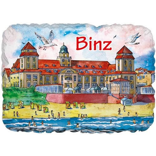 Kühlschrankmagnet Binz / Strand-und Meerblick/ Rechteckig