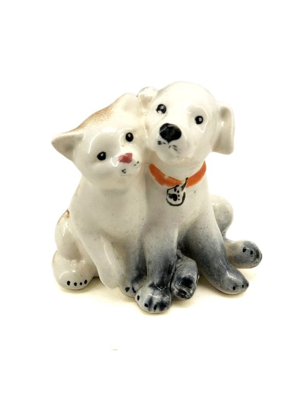 Keramik Hund und Katz Freunde