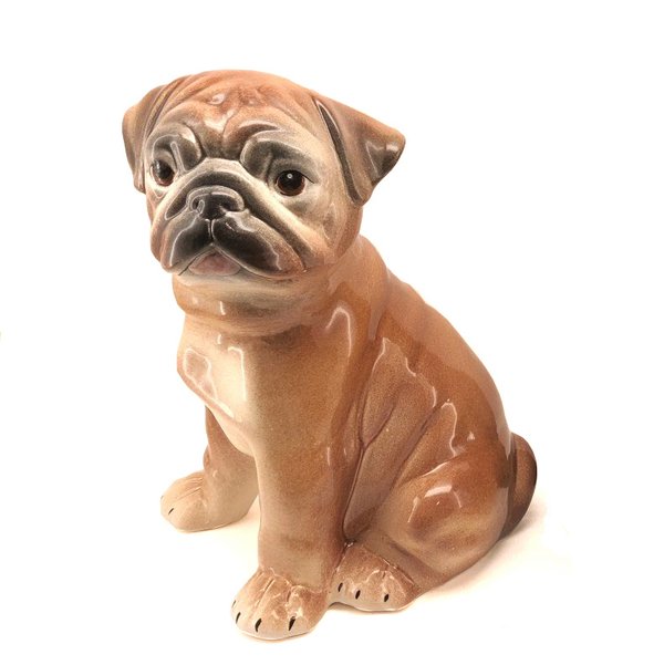 Keramik Hund "MOPS" Braun