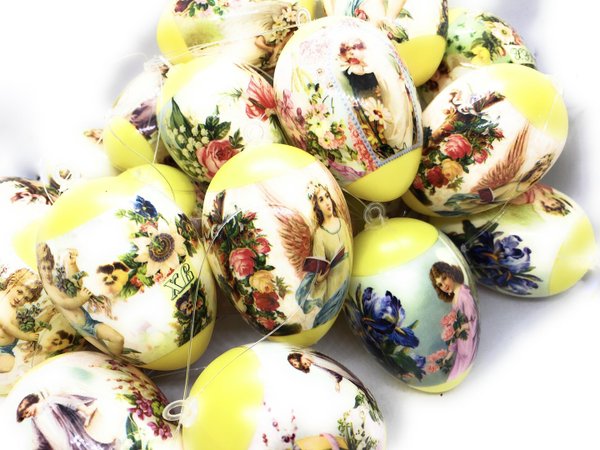 Ostereier zum Aufhängen Vintage 21 (Gelbe) Eier für Ihre Garten/Wohnzimmer/Kuche oder Ostergeschenk
