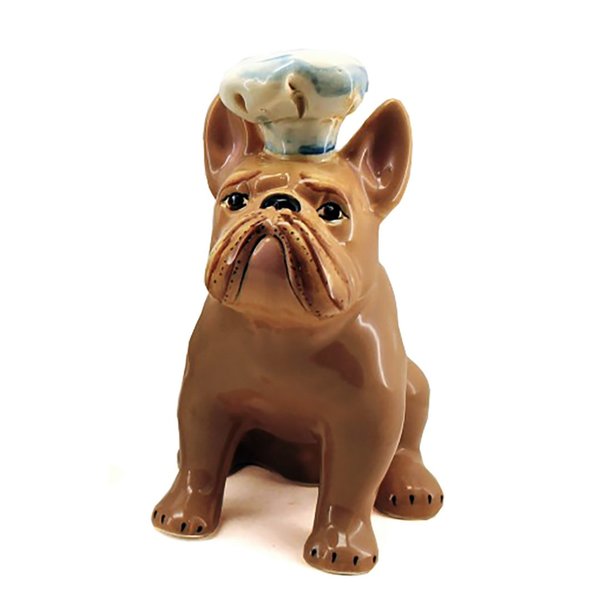 Figur "Bulldog Französisch Koch" 16x15cm, Ton, Keramik