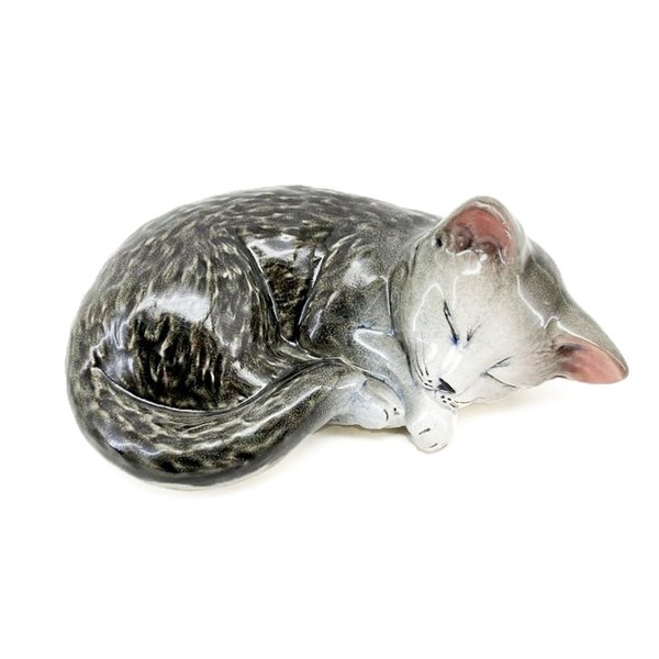 Figur "Schwarze Katze schläft" 17*7cm Ton, Keramik