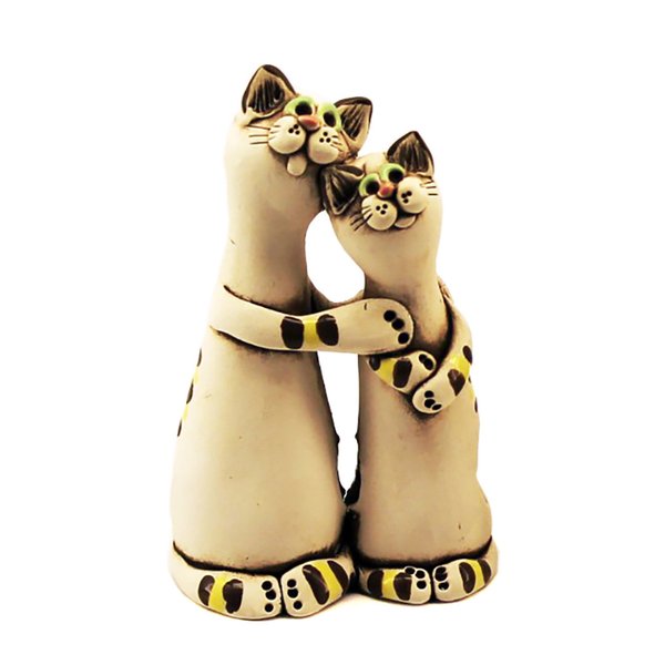Figur "Ein paar umarmte Katzen" 11 * 7cm. Ton, Keramik SKO-7